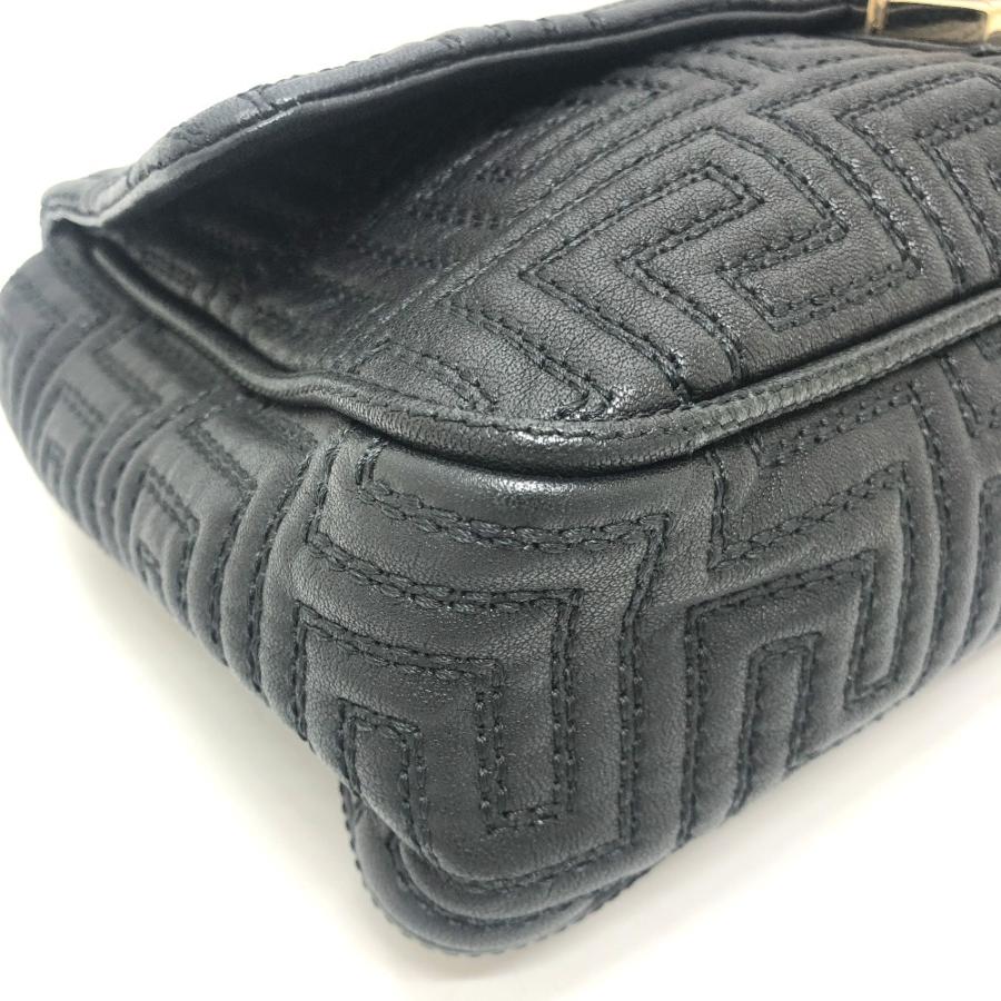 GIANNI VALENTINO ジャンニ・ヴァレンティノ グレカ柄 カバン ステッチ チェーン 肩掛け ショルダーバッグ ブラック レディース【中古】 |  | 06