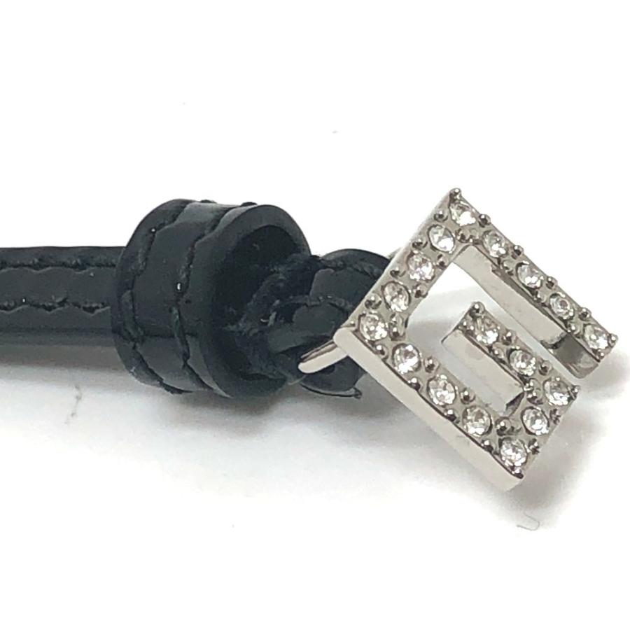 GUCCI グッチ 623237 Gロゴ ラインストーン チョーカー アクセサリー バングル ベルト 腕輪  ブレスレット ブラック レディース【中古】 | GUCCI | 04