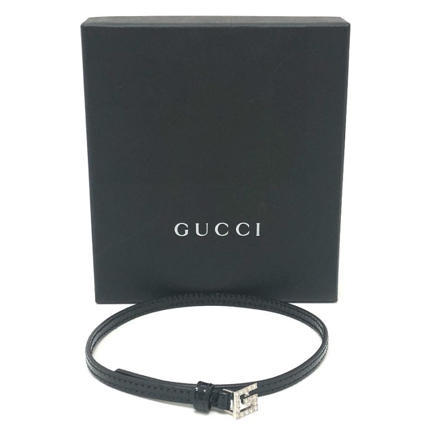 GUCCI グッチ 623237 Gロゴ ラインストーン チョーカー アクセサリー バングル ベルト 腕輪  ブレスレット ブラック レディース【中古】 | GUCCI | 06