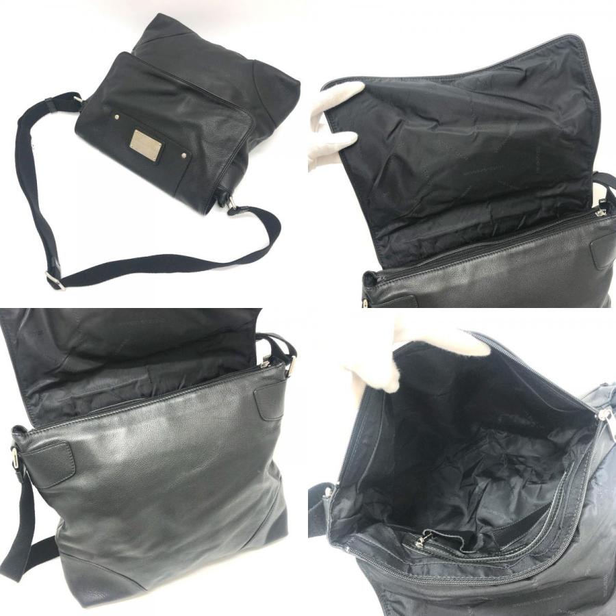 DOLCE&GABBANA ドルチェアンドガッバーナ ロゴプレート フラップ メッセンジャー 斜め掛け ショルダーバッグ ブラック レディース【中古】 |  | 07