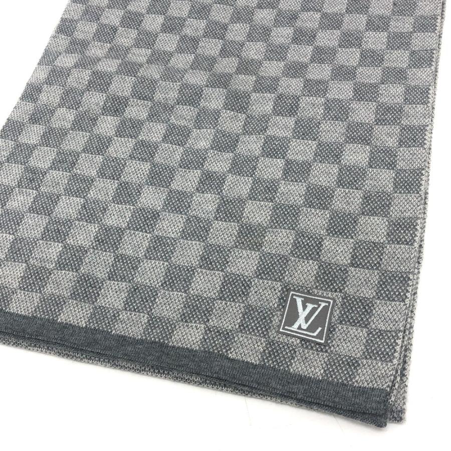 美品 LOUIS VUITTON ルイヴィトン M70517 エシャルプ・プティダミエ  アパレル マフラー ストール LVロゴ グレー レディース【中古】 | LOUIS VUITTON | 02