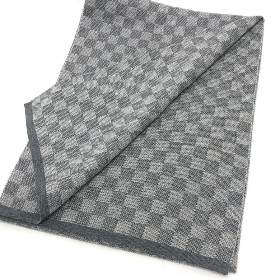 美品 LOUIS VUITTON ルイヴィトン M70517 エシャルプ・プティダミエ  アパレル マフラー ストール LVロゴ グレー レディース【中古】 | LOUIS VUITTON | 03