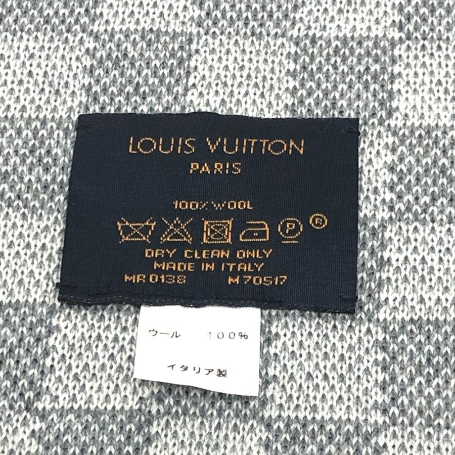 美品 LOUIS VUITTON ルイヴィトン M70517 エシャルプ・プティダミエ  アパレル マフラー ストール LVロゴ グレー レディース【中古】 | LOUIS VUITTON | 04