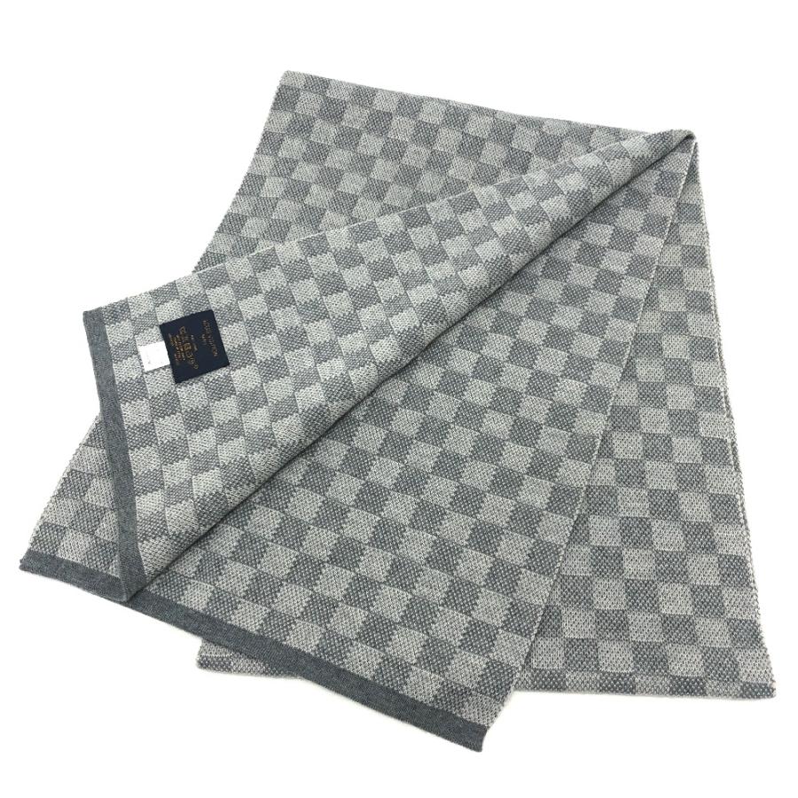 美品 LOUIS VUITTON ルイヴィトン M70517 エシャルプ・プティダミエ  アパレル マフラー ストール LVロゴ グレー レディース【中古】 | LOUIS VUITTON | 06