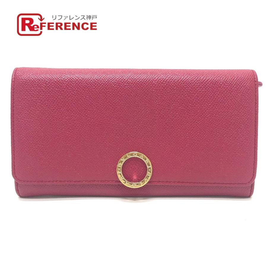 BVLGARI ブルガリ 283546 ブルガリブルガリ ロゴクリップ 2つ折り フラップ ロングウォレット 長財布 レッド系 レディース【中古】 | BVLGARI