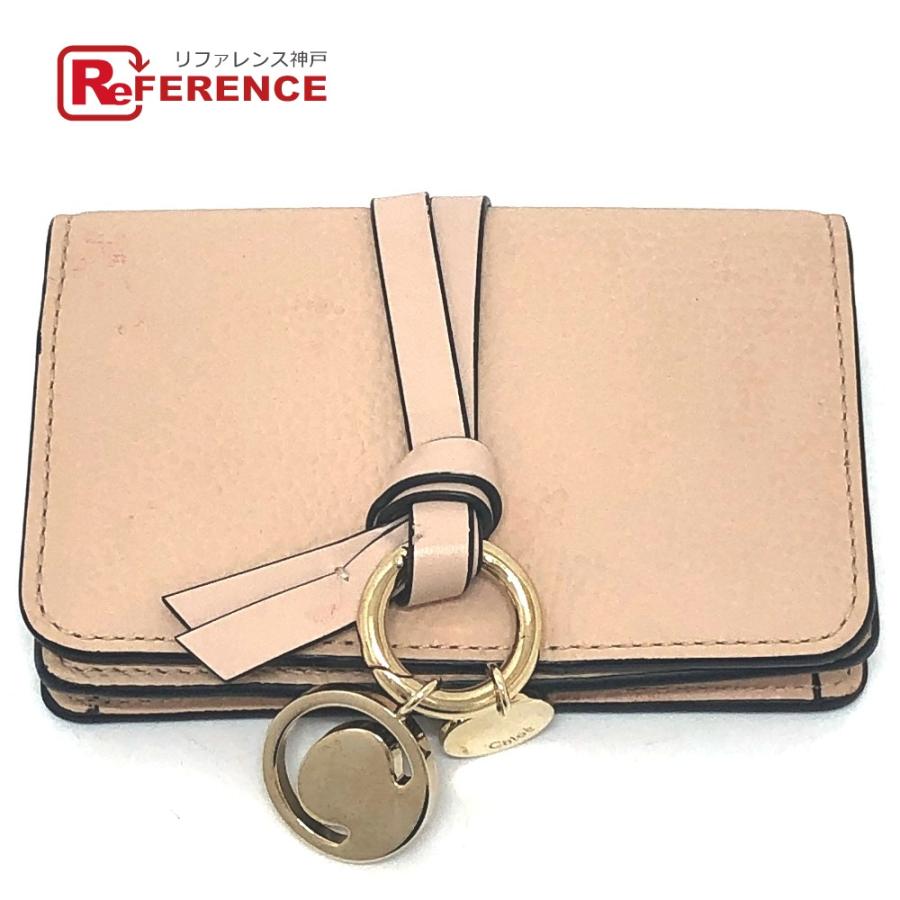 Chloe クロエ ALPHABET アルファベット 名刺入れ カードホルダー パスケース カードケース ベージュ レディース【中古】 | Chloe