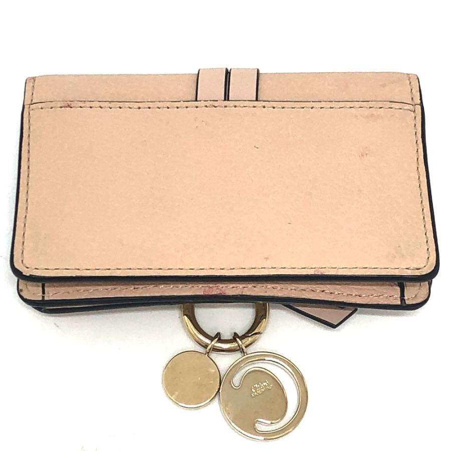 Chloe クロエ ALPHABET アルファベット 名刺入れ カードホルダー パスケース カードケース ベージュ レディース【中古】 | Chloe | 01