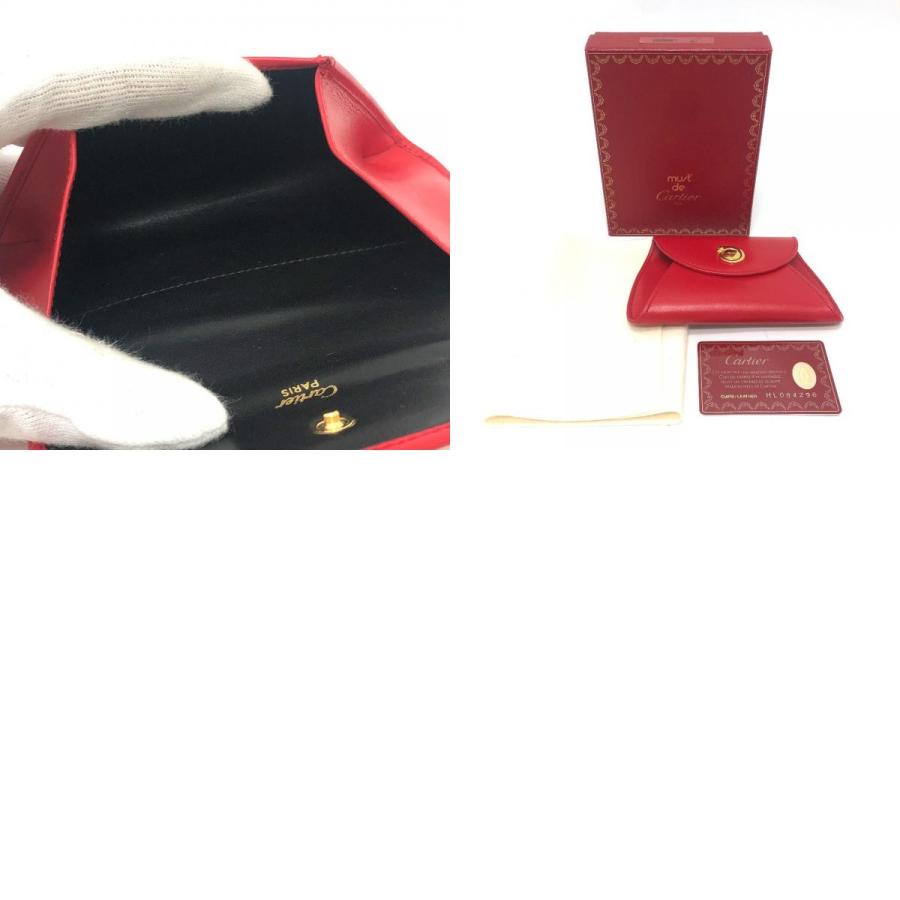 美品 CARTIER カルティエ パンテール 小銭入れ パンサー 小物入れ ポーチ マルチケース コインケース レッド レディース【中古】 | Cartier | 09