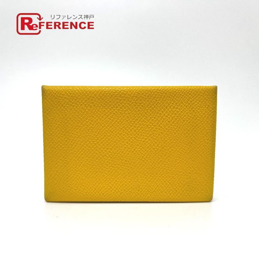HERMES エルメス カルヴィ 名刺入れ 革小物 パスケース  カードケース イエロー系 レディース【中古】 | HERMES
