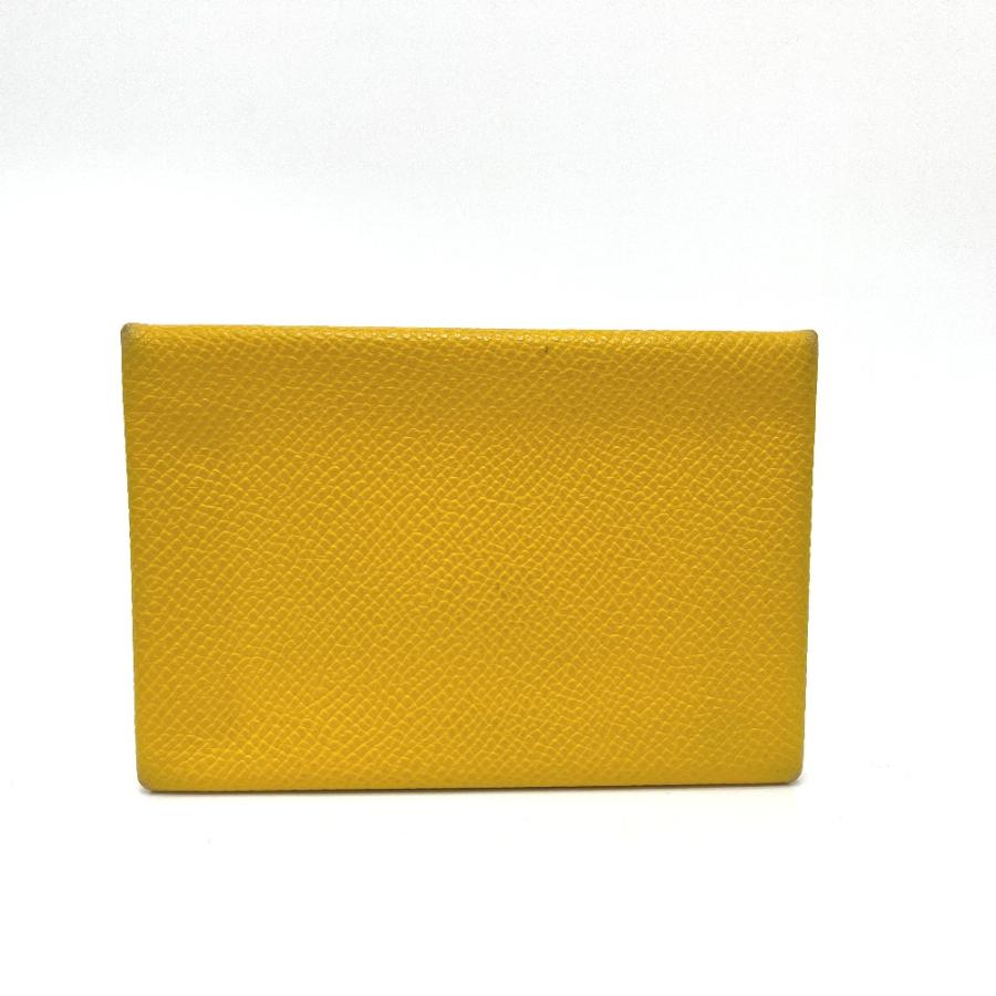 HERMES エルメス カルヴィ 名刺入れ 革小物 パスケース  カードケース イエロー系 レディース【中古】 | HERMES | 01