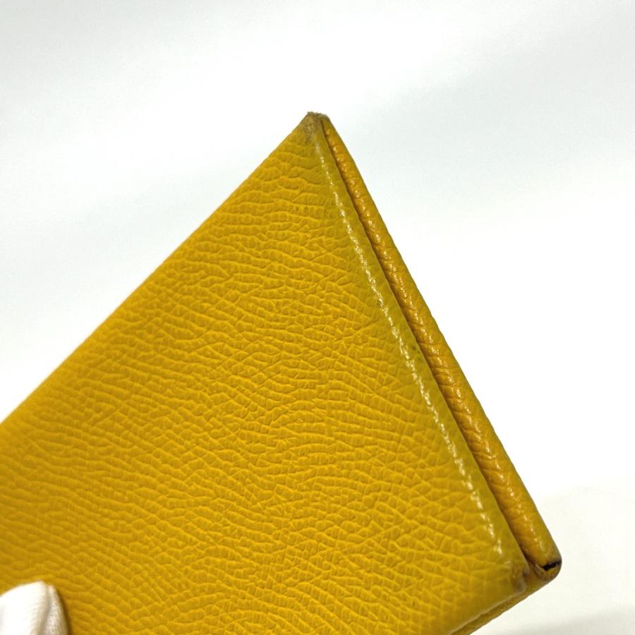 HERMES エルメス カルヴィ 名刺入れ 革小物 パスケース  カードケース イエロー系 レディース【中古】 | HERMES | 06