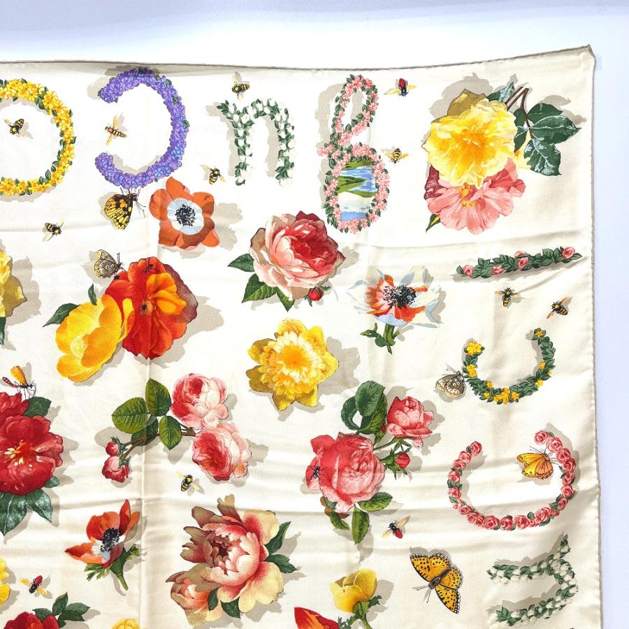 GUCCI グッチ フローラライン 花 昆虫 ファッション小物 アパレル 花柄 大判 スカーフ ベージュ レディース【中古】 | GUCCI | 02