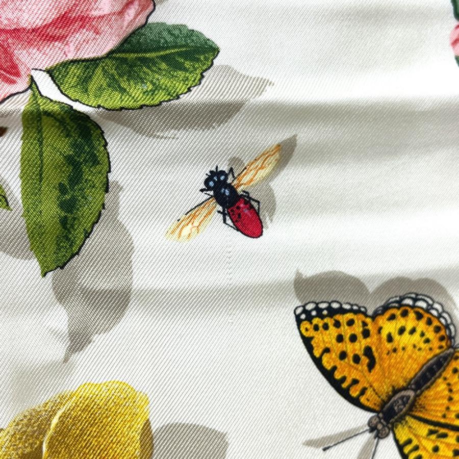 GUCCI グッチ フローラライン 花 昆虫 ファッション小物 アパレル 花柄 大判 スカーフ ベージュ レディース【中古】 | GUCCI | 05