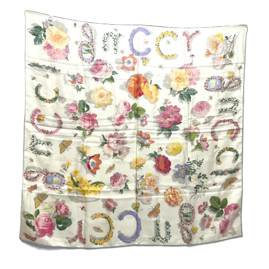 GUCCI グッチ フローラライン 花 昆虫 ファッション小物 アパレル 花柄 大判 スカーフ ベージュ レディース【中古】 | GUCCI | 06