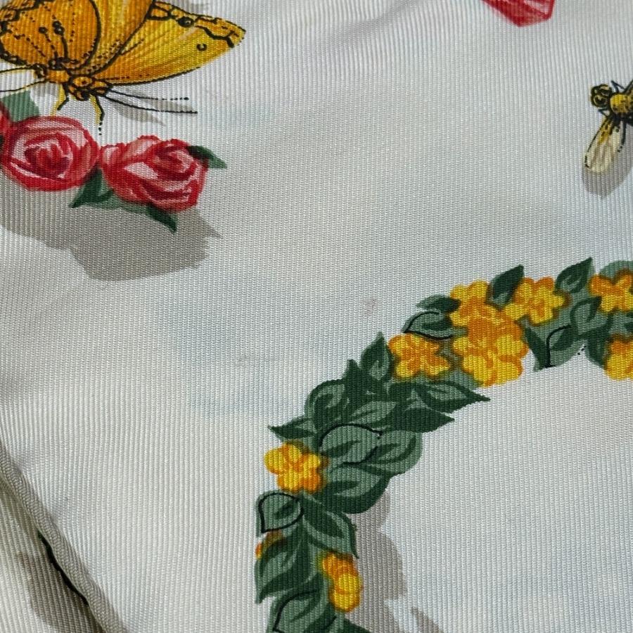 GUCCI グッチ フローラライン 花 昆虫 ファッション小物 アパレル 花柄 大判 スカーフ ベージュ レディース【中古】 | GUCCI | 07