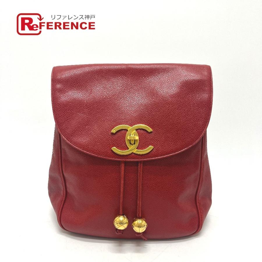 CHANEL シャネル ココボール ココマーク バックパック チェーンショルダー リュック カバン リュックサック レッド レディース【中古】 | CHANEL