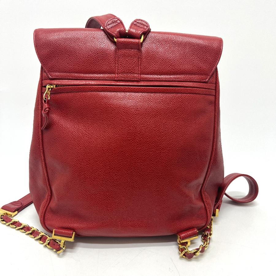 CHANEL シャネル ココボール ココマーク バックパック チェーンショルダー リュック カバン リュックサック レッド レディース【中古】 | CHANEL | 02