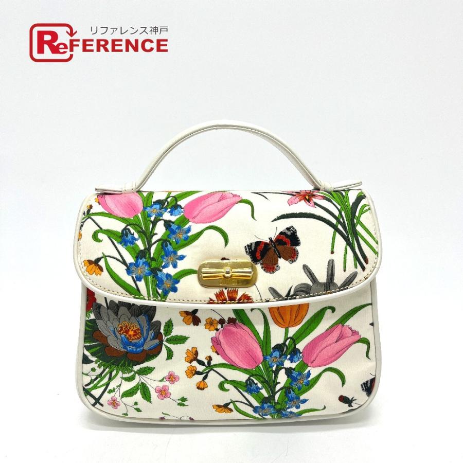 GUCCI グッチ フローラ ハンドバッグ カバン ミニバッグ ハンドバッグ ホワイト×マルチ レディース【中古】 | GUCCI