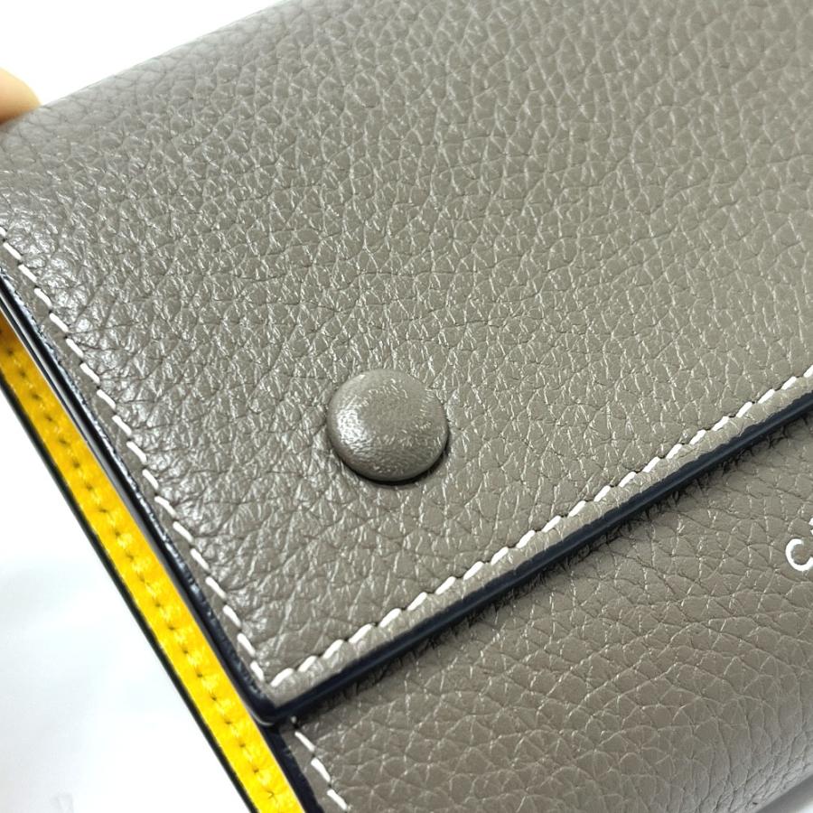 CELINE セリーヌ 104903XFL.09SO スモール トリフォールドウォレット 3つ折り財布 グレーベージュ/イエロー レディース【中古】 | CELINE | 05