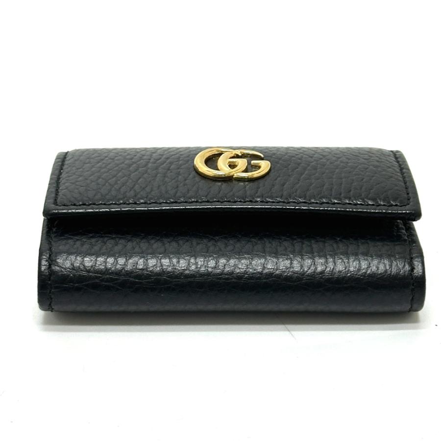 美品✨】グッチ GGマーモント 6連キーケース レザー 本革 ブラック GUCCI（グッチ） 未使用 456118 GGマーモント 6連 キーケース ブラック