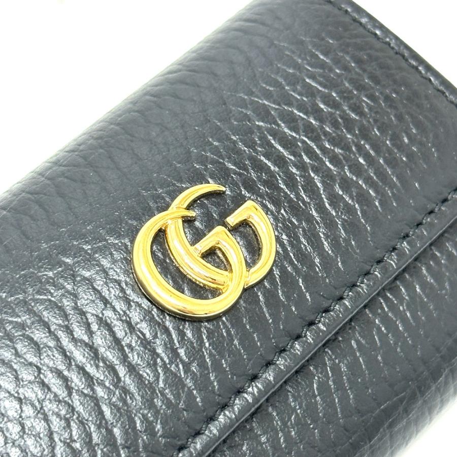 GUCCI（グッチ） 未使用 456118 GGマーモント 6連 キーケース ブラック