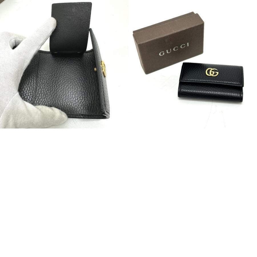 GUCCI（グッチ） 未使用 456118 GGマーモント 6連 キーケース ブラック