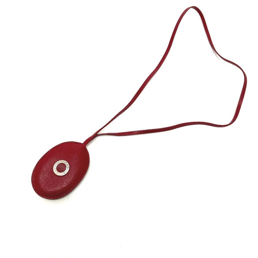 BVLGARI ブルガリ ロゴ キーリング ネックストラップ バッグチャーム キーチャーム レッド レディース【中古】 | BVLGARI | 01