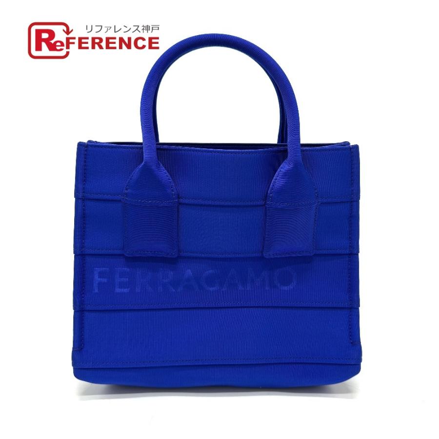 Salvatore Ferragamo サルヴァトーレフェラガモ 214988 ロゴ ビーチ スモール カバン ハンドバッグ ブルー レディース【中古】 | 