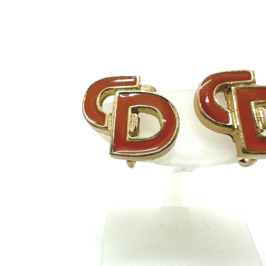 Christian Dior クリスチャンディオール CD ロゴ アクセサー クリップイヤリング イヤリング ゴールド×サーモンピンク レディース【中古】 |  | 04