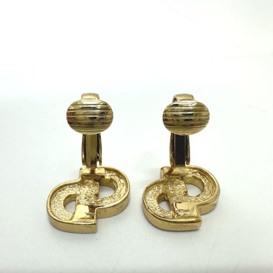 Christian Dior クリスチャンディオール CD ロゴ アクセサー クリップイヤリング イヤリング ゴールド×サーモンピンク レディース【中古】 |  | 06
