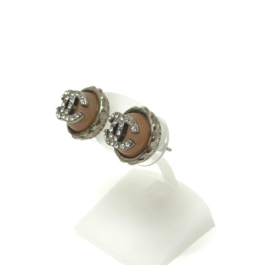 CHANEL シャネル 02C ラインストーン ココマーク アクセサリー ジュエリー イヤーアクセサー  ピアス ピンク×シルバー レディース【中古】 | CHANEL | 01