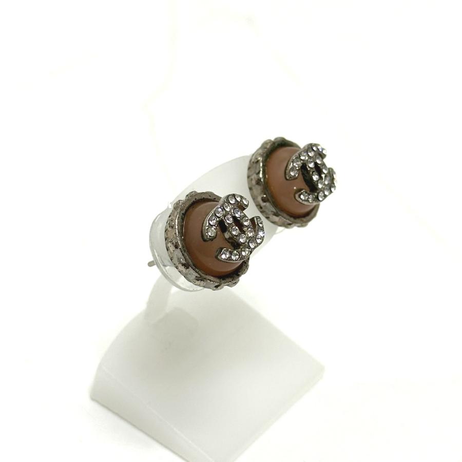 CHANEL シャネル 02C ラインストーン ココマーク アクセサリー ジュエリー イヤーアクセサー  ピアス ピンク×シルバー レディース【中古】 | CHANEL | 02