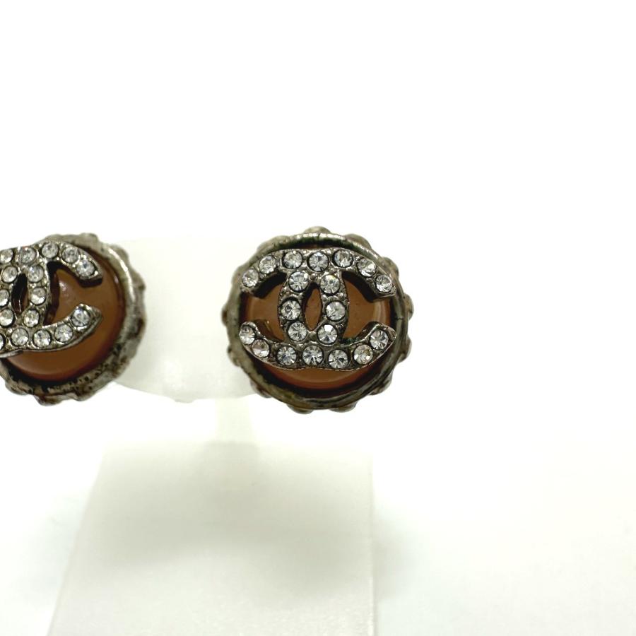 CHANEL シャネル 02C ラインストーン ココマーク アクセサリー ジュエリー イヤーアクセサー  ピアス ピンク×シルバー レディース【中古】 | CHANEL | 03