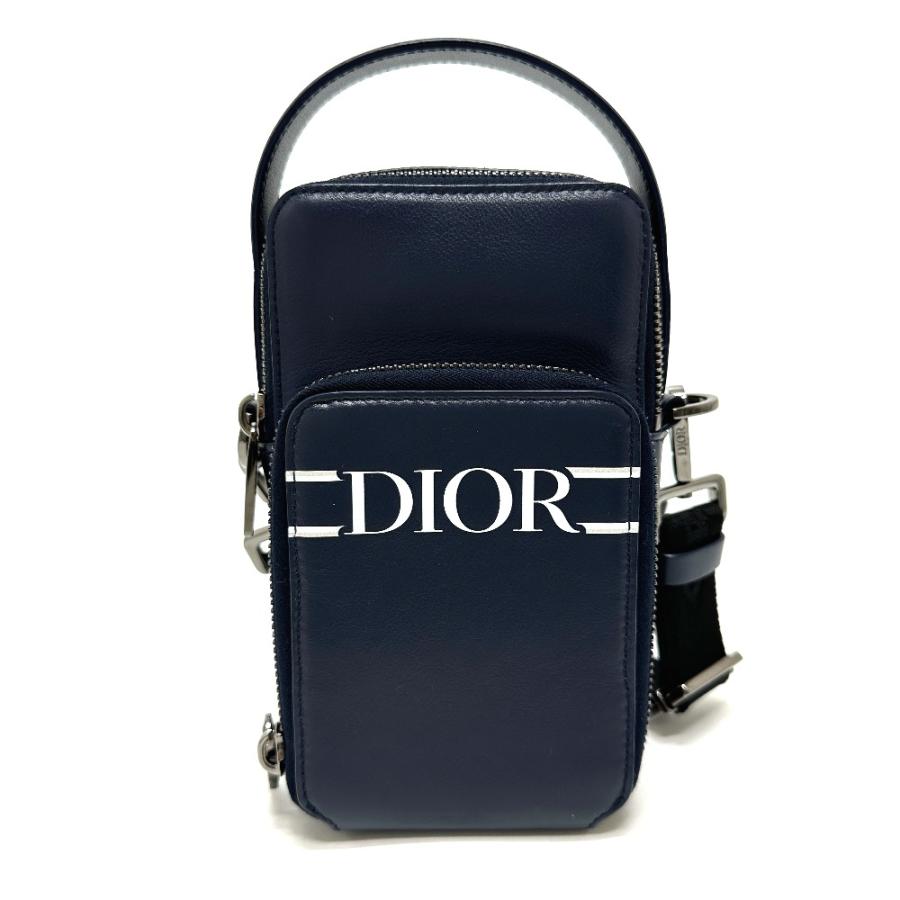 Dior ディオール ロゴ  2WAY マイクロ フォン カバン 肩掛け 斜め掛け ショルダーバッグ ブルー メンズ【中古】 |  | 01