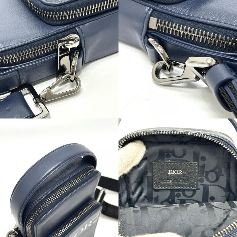 Dior ディオール ロゴ  2WAY マイクロ フォン カバン 肩掛け 斜め掛け ショルダーバッグ ブルー メンズ【中古】 |  | 08