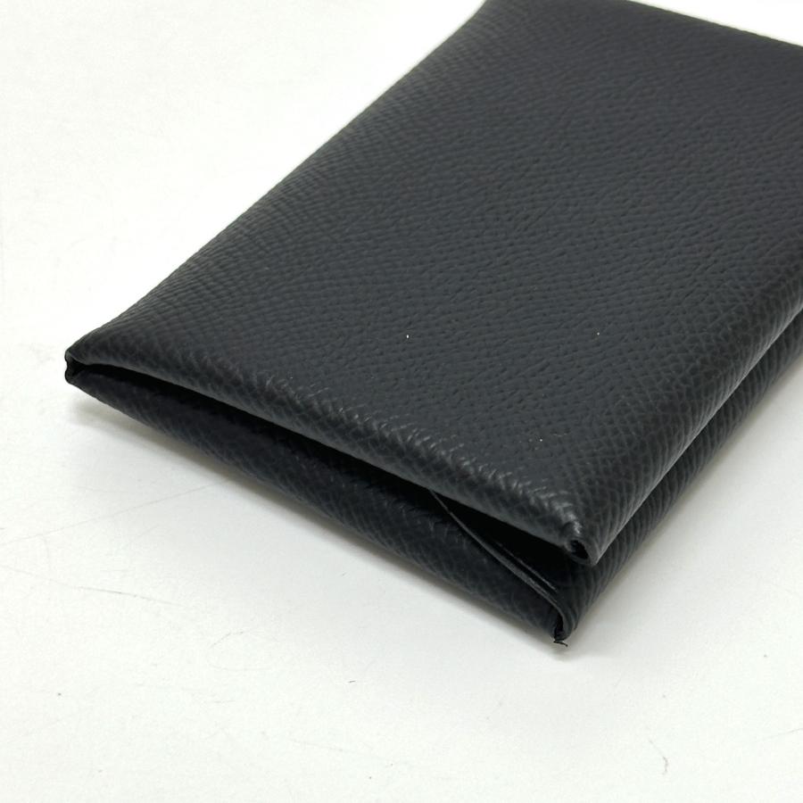 新品同様 HERMES エルメス カルヴィデュオ カルヴィ デュオ カードケース 小銭入れ  財布 名刺入れ 2つ折り ブラック レディース【中古】 | HERMES | 03