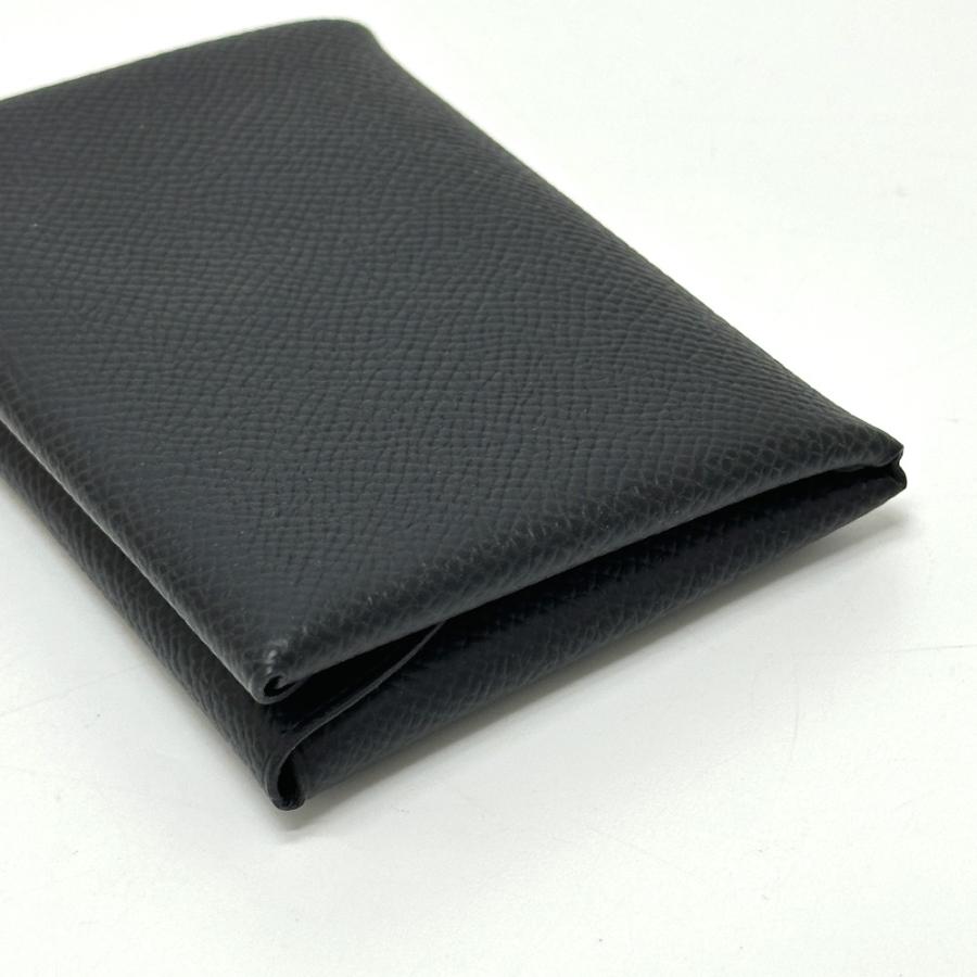 新品同様 HERMES エルメス カルヴィデュオ カルヴィ デュオ カードケース 小銭入れ  財布 名刺入れ 2つ折り ブラック レディース【中古】 | HERMES | 04