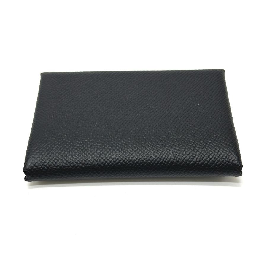 新品同様 HERMES エルメス カルヴィデュオ カルヴィ デュオ カードケース 小銭入れ  財布 名刺入れ 2つ折り ブラック レディース【中古】 | HERMES | 05