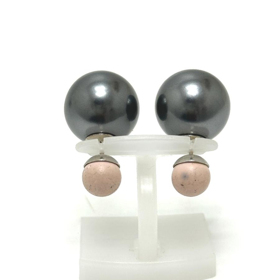 Dior ディオール トライバルボール パール フープピアス ピアス シルバー×ピンク レディース【中古】 |  | 01