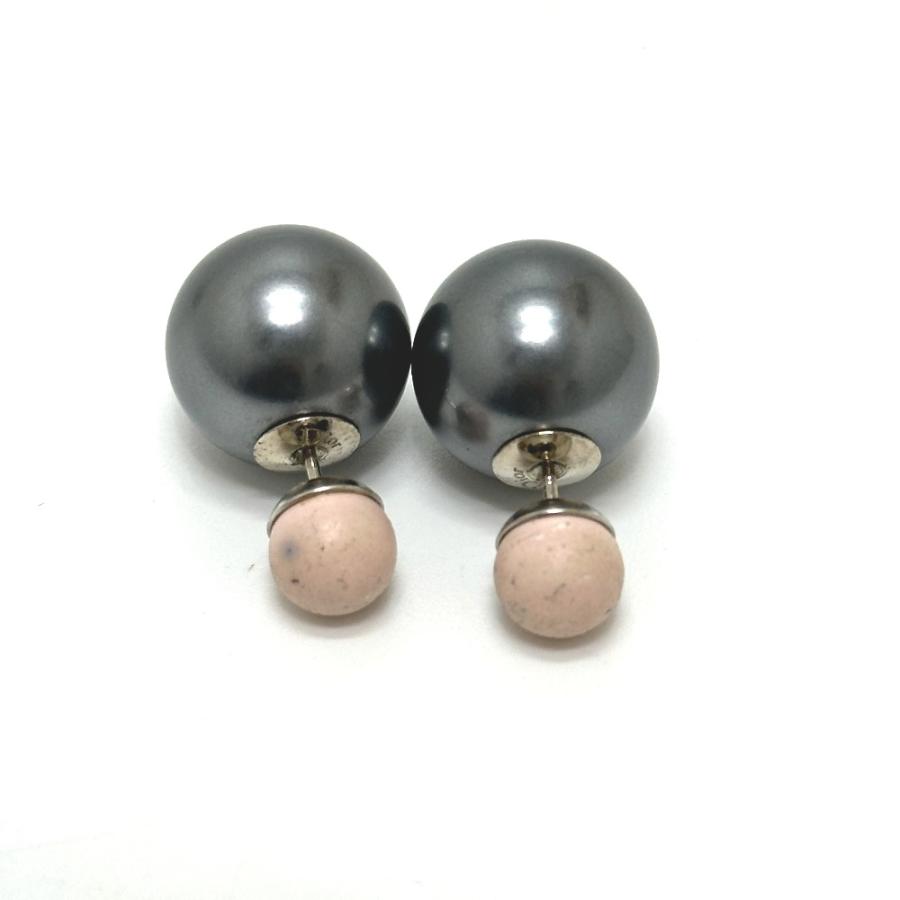 Dior ディオール トライバルボール パール フープピアス ピアス シルバー×ピンク レディース【中古】 |  | 02
