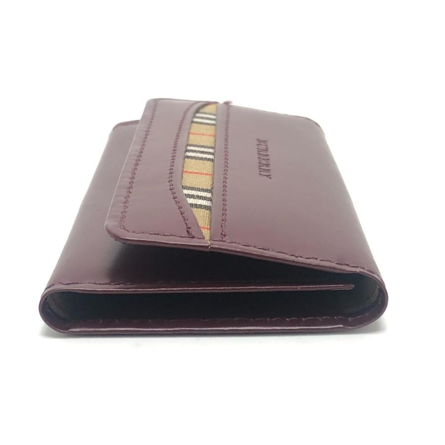 未使用 BURBERRY バーバリー チェック柄 ノバチェック 小物 3連 キーケース ワインレッド ユニセックス【中古】 | BURBERRY | 03