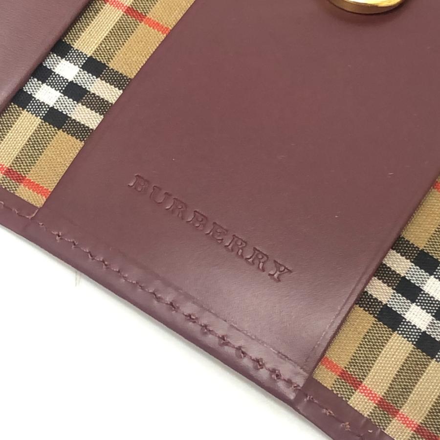 未使用 BURBERRY バーバリー チェック柄 ノバチェック 小物 3連 キーケース ワインレッド ユニセックス【中古】 | BURBERRY | 06