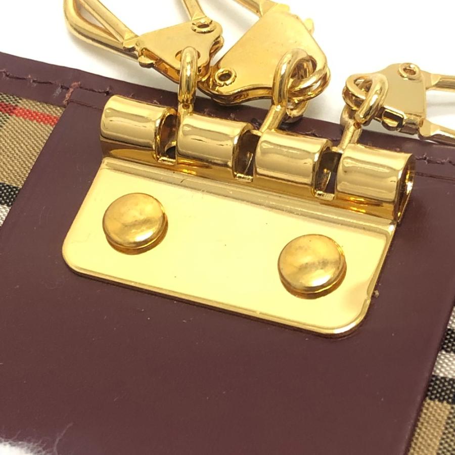 未使用 BURBERRY バーバリー チェック柄 ノバチェック 小物 3連 キーケース ワインレッド ユニセックス【中古】 | BURBERRY | 07
