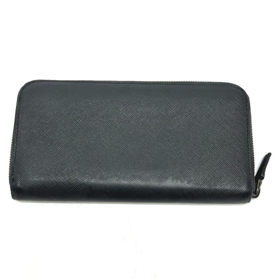 PRADA プラダ 2M317 レタリングロゴ ラウンドファスナー 長財布 ブラック メンズ【中古】 | PRADA | 01