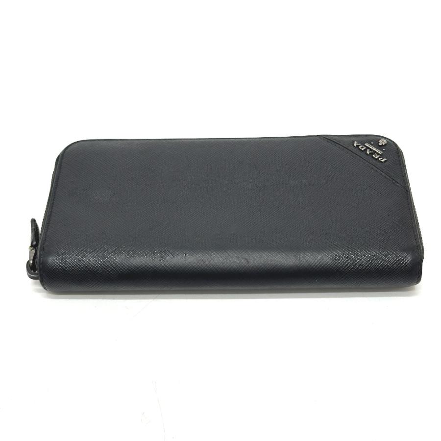 PRADA プラダ 2M317 レタリングロゴ ラウンドファスナー 長財布 ブラック メンズ【中古】 | PRADA | 02