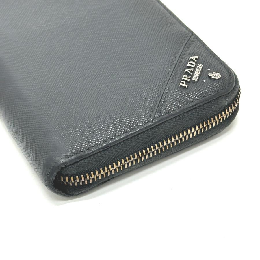 PRADA プラダ 2M317 レタリングロゴ ラウンドファスナー 長財布 ブラック メンズ【中古】 | PRADA | 05