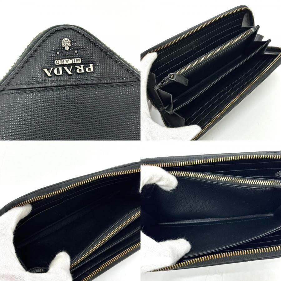 PRADA プラダ 2M317 レタリングロゴ ラウンドファスナー 長財布 ブラック メンズ【中古】 | PRADA | 07