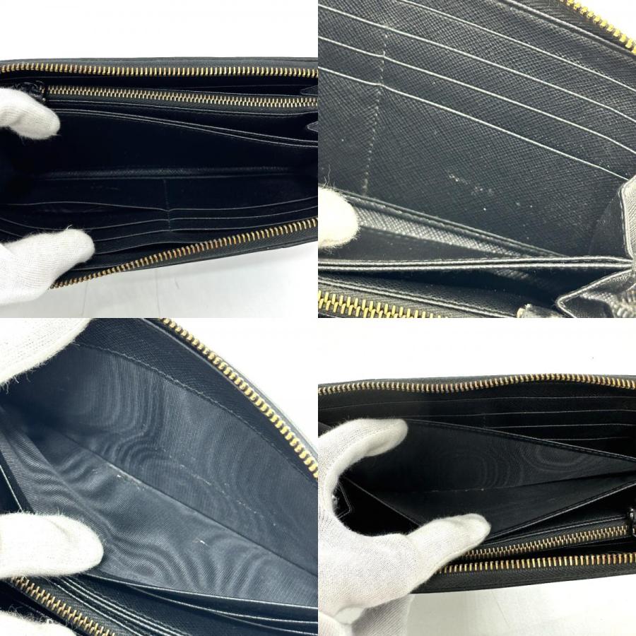 PRADA プラダ 2M317 レタリングロゴ ラウンドファスナー 長財布 ブラック メンズ【中古】 | PRADA | 08