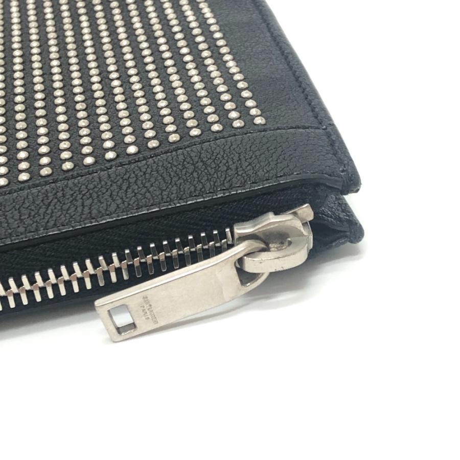 Saint Laurent サンローラン スタッズ フラット セカンドバッグ カバン レザー クラッチバッグ ブラック ユニセックス【中古】 |  | 06