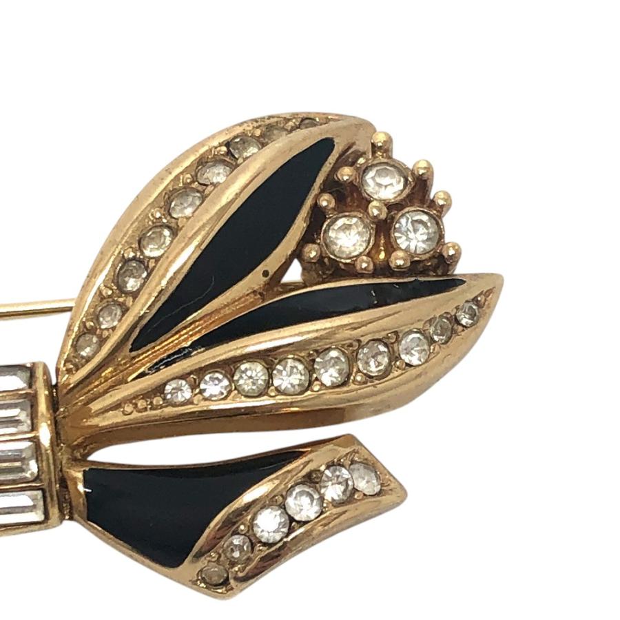 Dior ディオール ラインストーン リボン アクセサリー ファッション小物 ブローチ ゴールド レディース【中古】 |  | 05